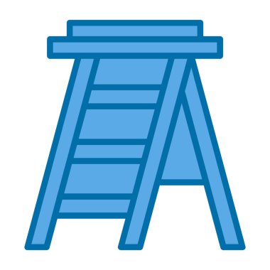 Merdiven ikonu. Web için basit merdiven vektör simgeleri çizimi