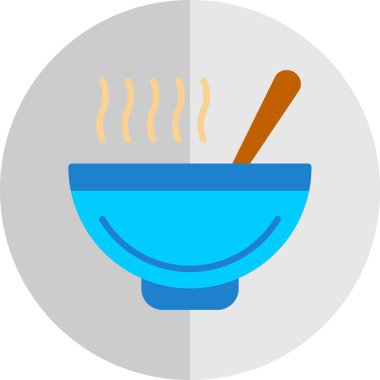 Basit Çorba simgesi, vektör illüstrasyonu