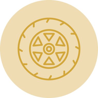 Tekerlek simgesi, vektör çizimi 