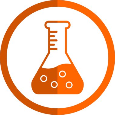 Bilim şişesi. Basit tasarım. Beaker vektör simgesi              