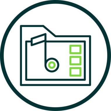 Müzik klasörü. Web simgesi basit illüstrasyon