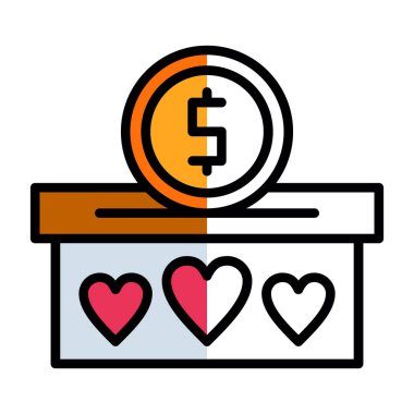 Bağış simgesi, vektör illüstrasyonu, yardım konsepti 