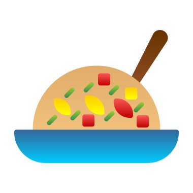 Düz renkli bir çorba karikatürü