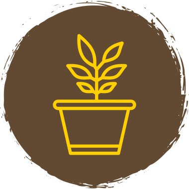 Saksı bitkisi. Web simgesi basit illüstrasyon