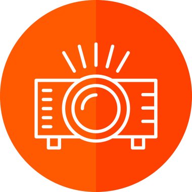 Projektör simgesi, vektör illüstrasyonu 
