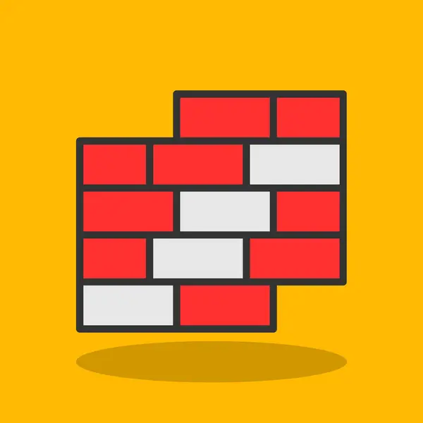 Simple Bricks Wall Icon Vector Illustration — Stock Vector