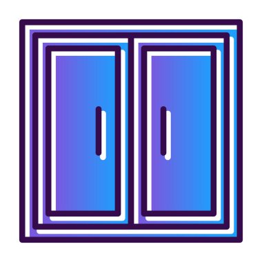 Kapı simgesi. düz dizayn biçimi.