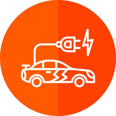 araba şarj simgesi, vektör illüstrasyonu