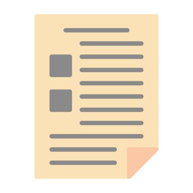 belge simgesi, vektör illüstrasyonu basit tasarım