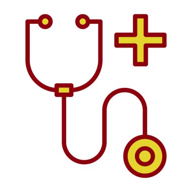 steteskop düz simge, tıbbi ve sağlık ikonları 