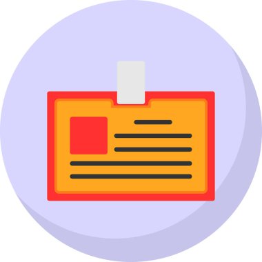 Kimlik kartı. Web simgesi basit illüstrasyon 