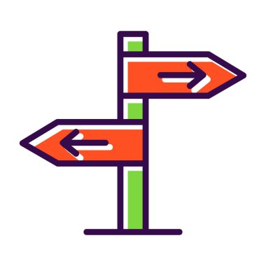 Yol işaretleri düz simge, vektör illüstrasyonu