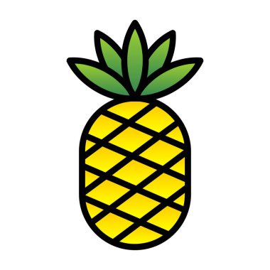 Ananas. Web simgesi basit illüstrasyon 