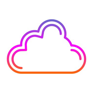 Basit Bulutlu hava simgesi, vektör illüstrasyonu