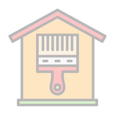 Boya fırçası simgesinin vektör illüstrasyonu