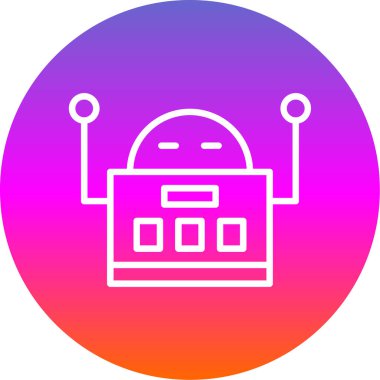 robot düz simgesi, vektör illüstrasyonu