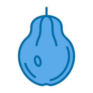 Taze mavi armut simgesi vektörü. anahat taze işaret