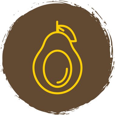 Basit Avokado simgesi, vektör illüstrasyonu