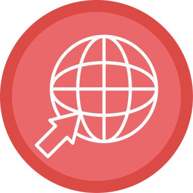 Basit internet dünya simgesi, vektör illüstrasyonu