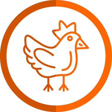 Tavuk. Web simgesi vektör illüstrasyonu
