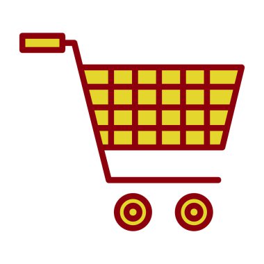Alışveriş arabası simgesi, vektör illüstrasyonu 
