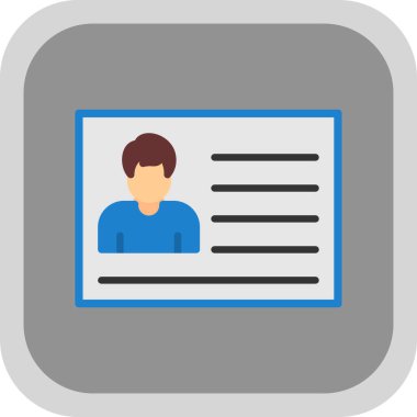 Kimlik kartı simgesi, vektör illüstrasyonu