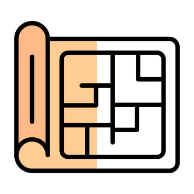 Şablon simgesi, vektör illüstrasyonu basit tasarım