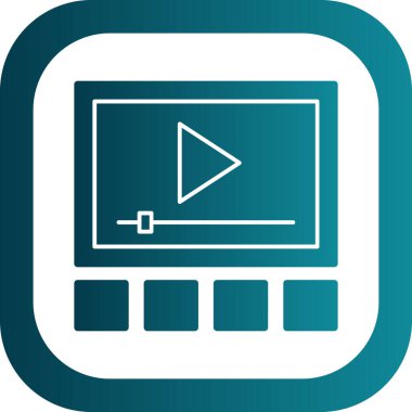 Video oynatıcı simgesi, vektör illüstrasyon arkaplanı 