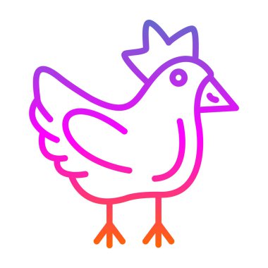 Tavuk. Web simgesi vektör illüstrasyonu