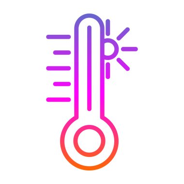 sıcaklık simgesi. Termometre vektör simgesinin basit çizimi