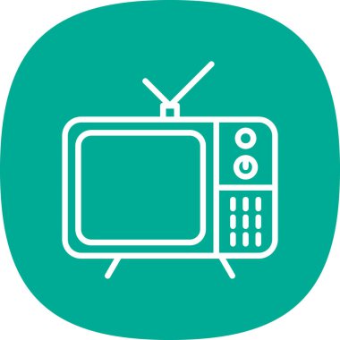televizyon web simgesi vektör illüstrasyonu