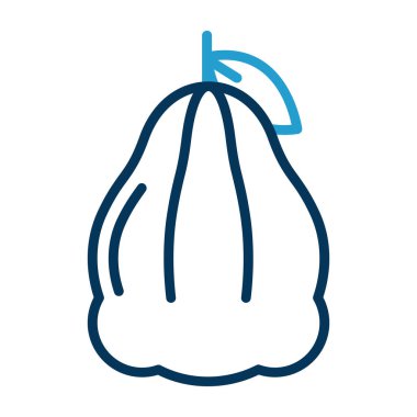 Beyaz arkaplanda mavi pamuk simgesi izole edildi