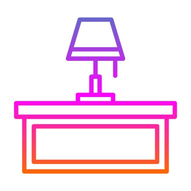 Masa lambası simgesinin vektör illüstrasyonu 