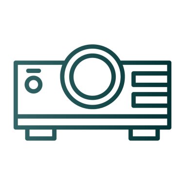 Projektör simgesi, vektör illüstrasyonu 