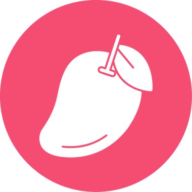 Mango egzotik meyve ikonu, vektör illüstrasyonu 