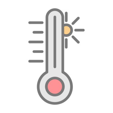 sıcaklık simgesi. Termometre vektör simgesinin basit çizimi