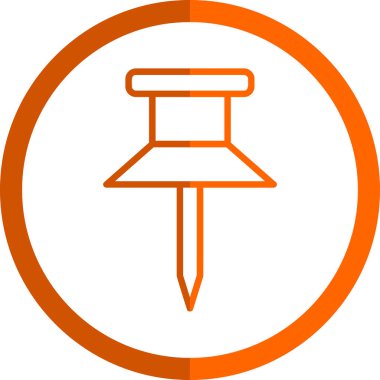 Pin simgesi, vektör illüstrasyonuna bas
