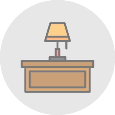 Masa lambası simgesinin vektör illüstrasyonu 