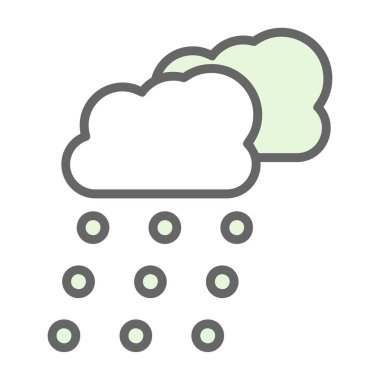 Kar bulutları hava durumu ikonu, vektör illüstrasyonu 