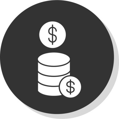 Para dolarları. Web simgesi basit illüstrasyon