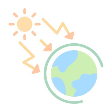 Sera etkisi web simgesi vektör illüstrasyonu