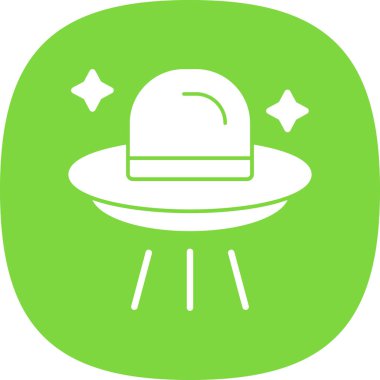 Çizgi roman tarzında UFO simgesi. çizgi film vektör illüstrasyonu