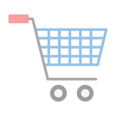 Alışveriş arabası simgesi, vektör illüstrasyonu 