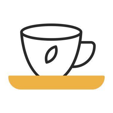 Kahve fincanı. Web simgesi vektör illüstrasyonu 