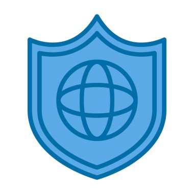 küresel koruma simgesi, vektör tasarımı 
