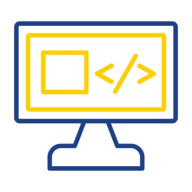 Bilgisayar ekranı. Web simgesi basit illüstrasyon