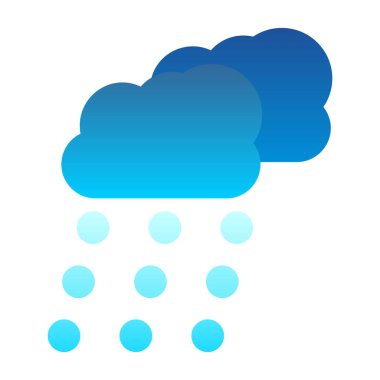 Kar bulutları hava durumu ikonu, vektör illüstrasyonu 