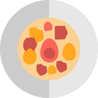 Beyaz arkaplanda izole edilmiş pizza simgesi ve vektör illüstrasyonu