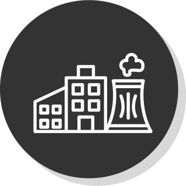 Fabrika ikonu. vektör illüstrasyonu