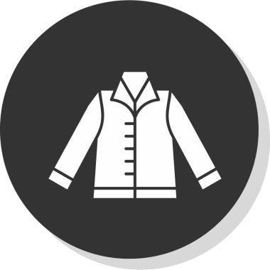 Ceket simgesi, düz biçim, vektör illüstrasyonu